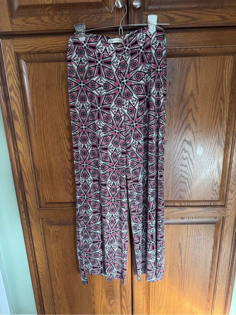 Cato Pink, Black & White Geometric Skirt